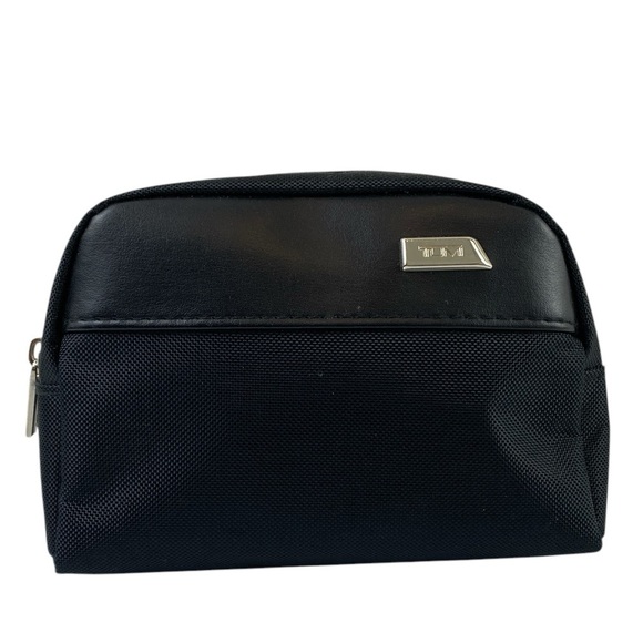 TUMI for Delta Black Soft Zippered Toiletry Travel Cosmetic Case 6"x4"x2" - Picture 1 of 16